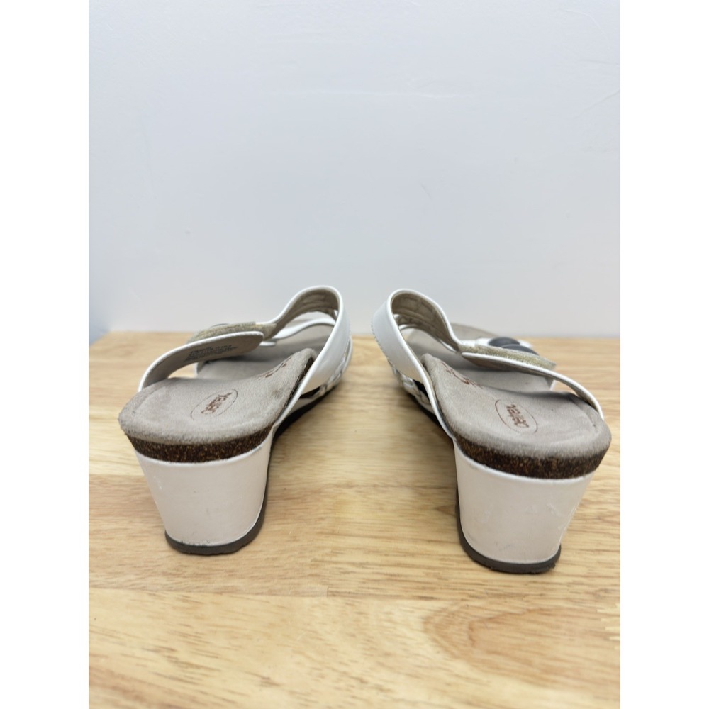 Aetrex Lydia Adjustable Wedge slip on sandal white size 10‎ #50 - Picture 3 of 10